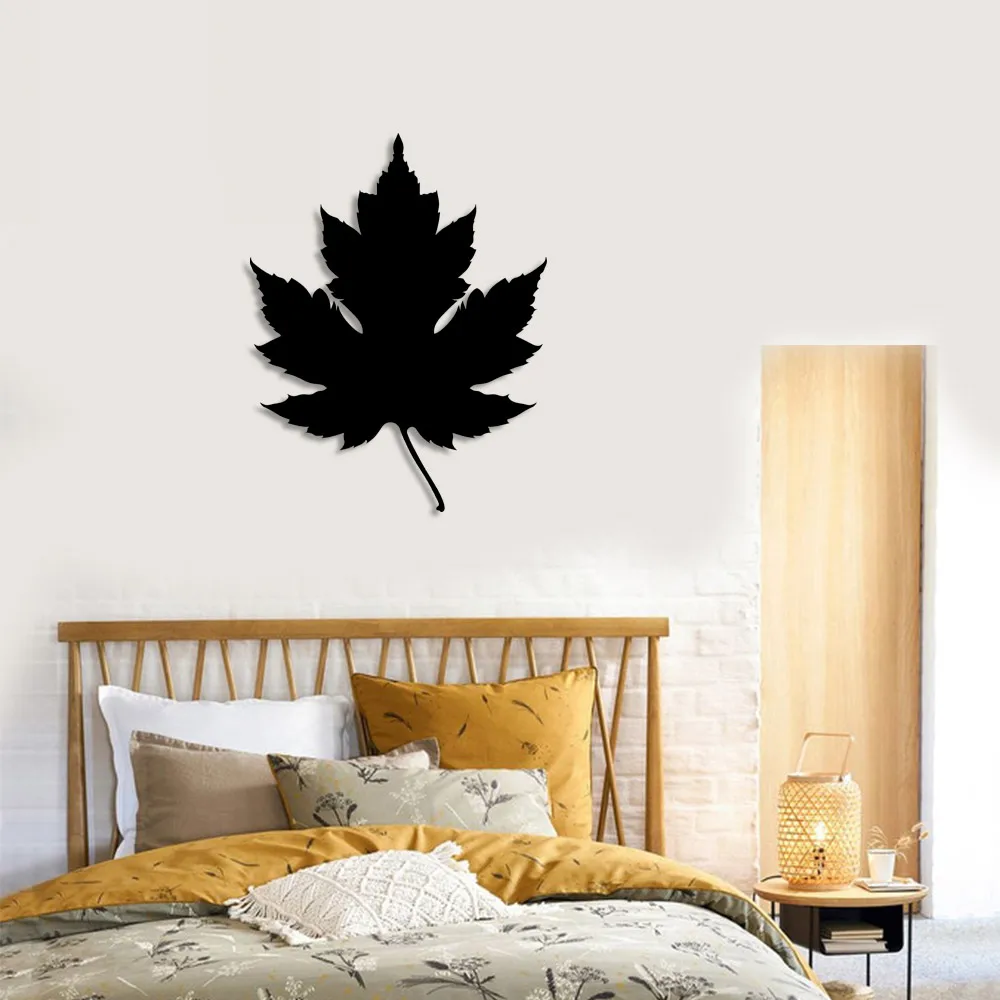 Outside Contoured Minimalist Leaf Pattern Wall Room Accessory Wooden Table 50x40cm