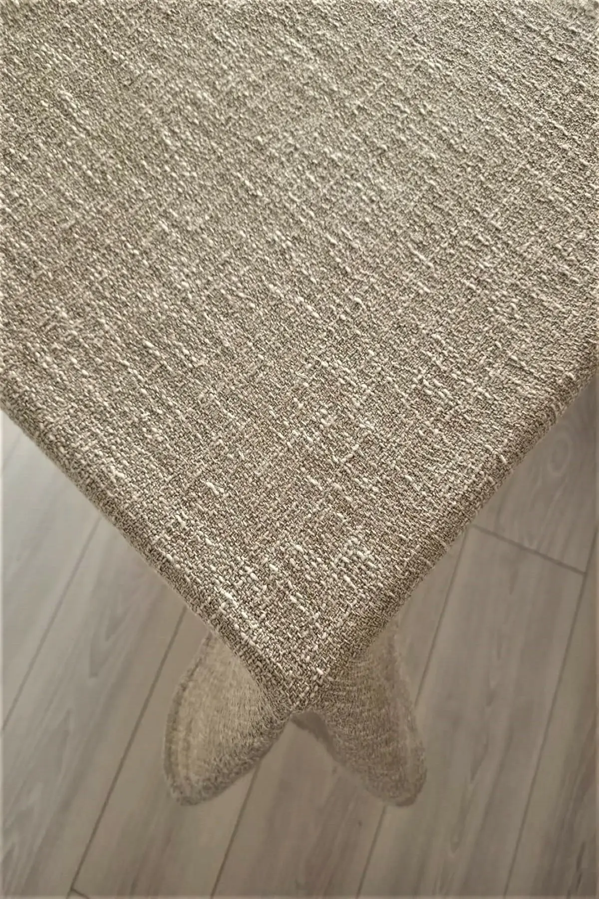 Natural Linen Textured Cream Table Cloth Wedding, Party,Sofa Cover Turkish Cotton For Rectangle Table