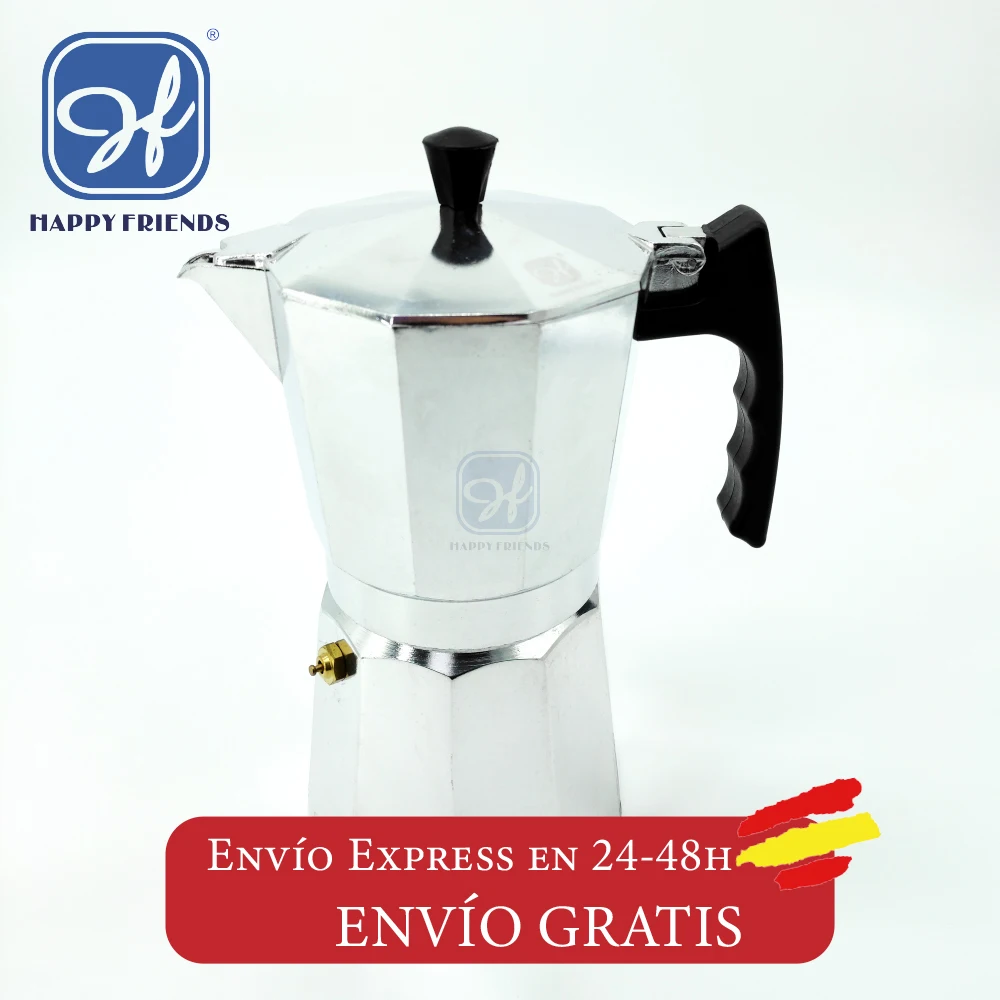 Aluminum Italian Espresso Coffee Pot ORIGINAL Collection for Vitro Gas Electric 1/3/6/9/12 Cups Happyfriends