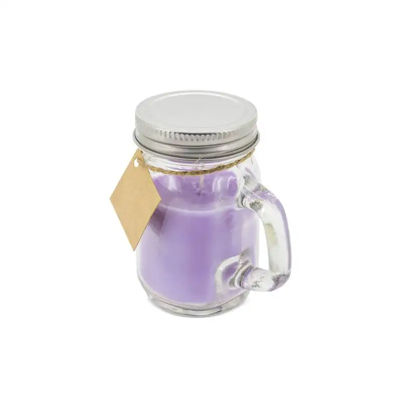 Aromatic candle with lilac metal lid-candles for wedding details, communions, practical women gifts