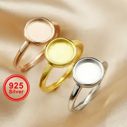 Round Keepsake Mother Milk Resin Ring Settings Rose Gold Plated Solid 925 Sterling Silver Ring Bezel 1215017