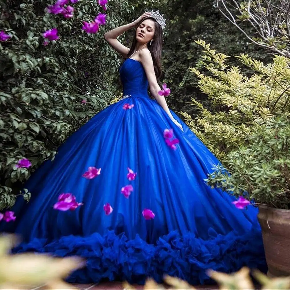 Vestido de novia de tul para quinceañera, traje Rosa fruncido de Cenicienta para cumpleaños, 2023, WQ9810