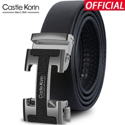 Belt men's leather automatic buckle cowhide trouser belt young people trend new high-end brand-name men's belt genuine