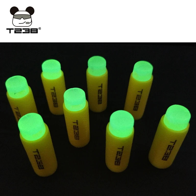 Dardos de repuesto de espuma fluorescente T238, Bullet para la serie Nerf, cabeza hueca, luminoso, amarillo, 200 unidades