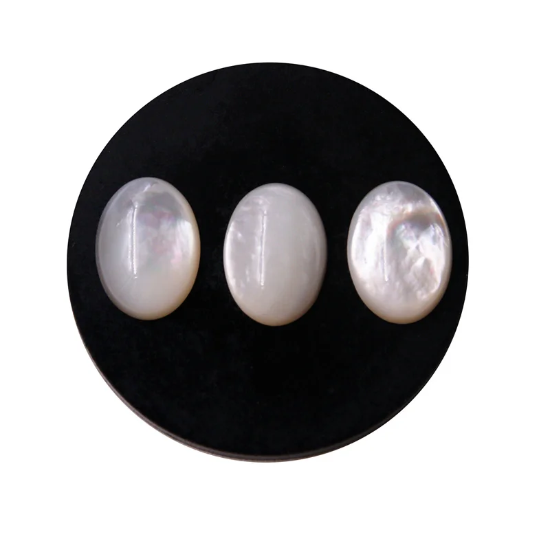5pcs Natural White Shell Mother Of Pearl Cabochons Cab Oval 6x8-13x18mm For Jewelry Making Craft Ring DIY Pendant Earrings