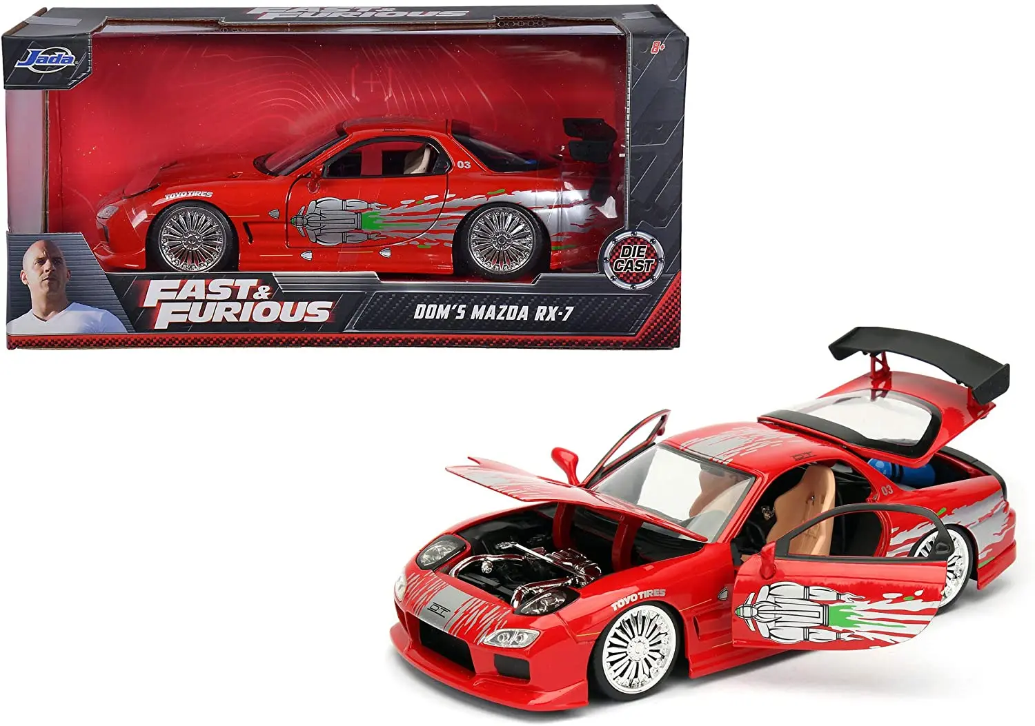 

Jada Fast Furious 1995 Mazda Rx 7 Red Drift JDM Seires Collectible & Vehicles Metal Case Diecast Original Gift For Children