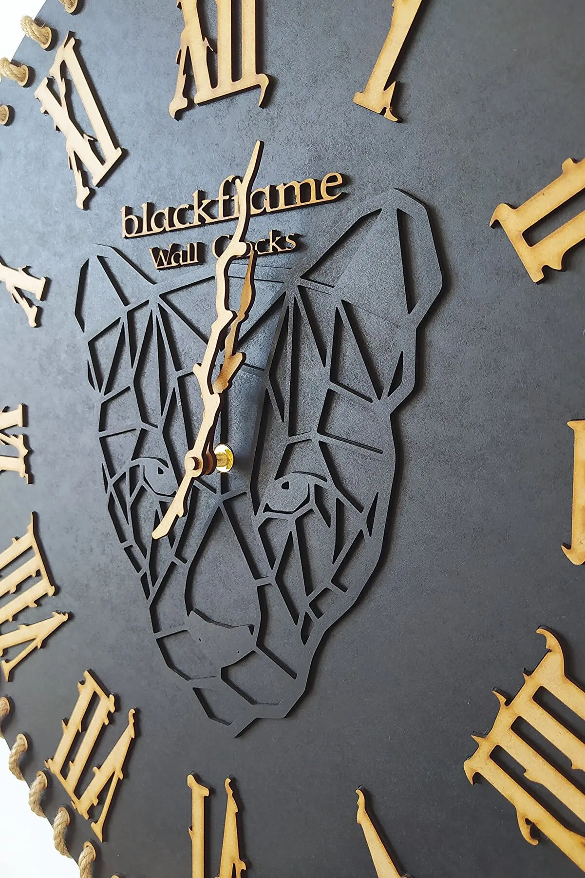 Othantic Anthracite Black Deer Figure Wall Clock 60X60Cm Home Decoration For Life Luxury From Turkey Design Round Wall Clocks