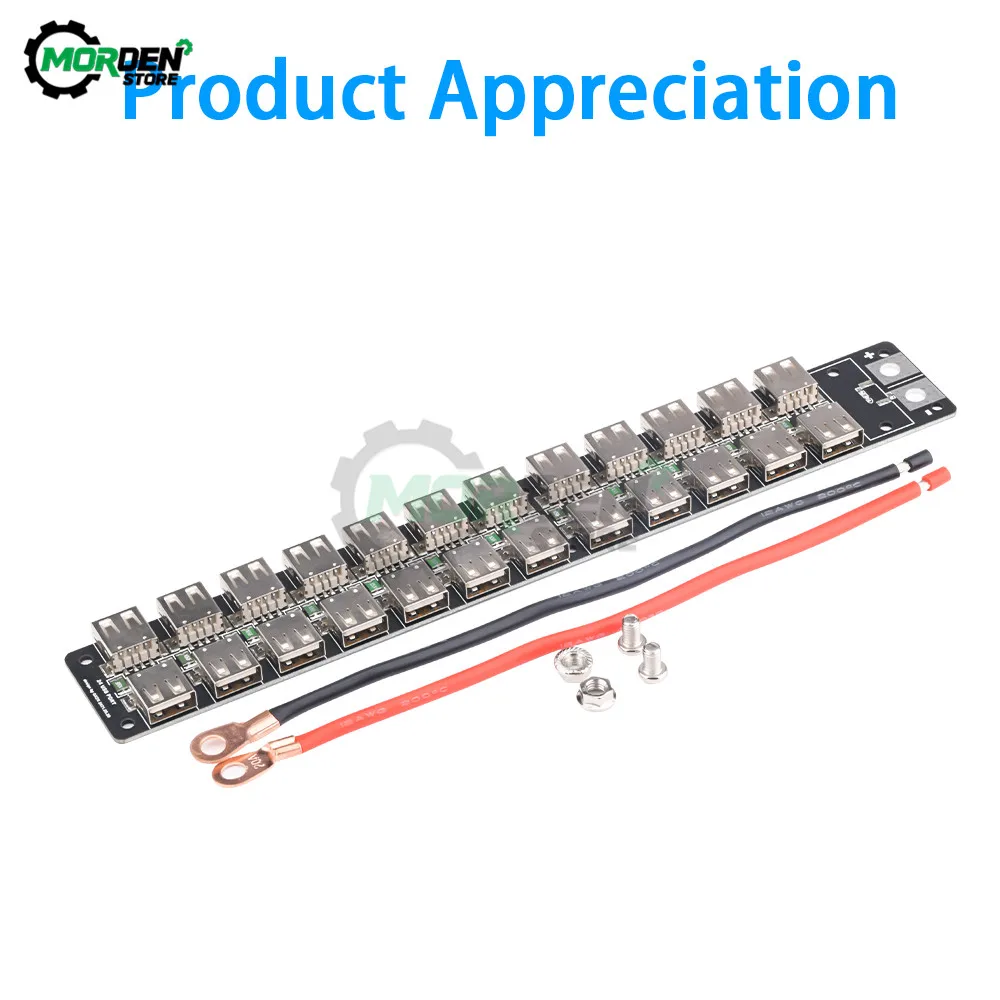 

4.8-5.2V Multi-Port USB Charger 24-Port Fast Charging Socket Power Supply Board Double-Row Layout With 12AWG Wire Tool Parts