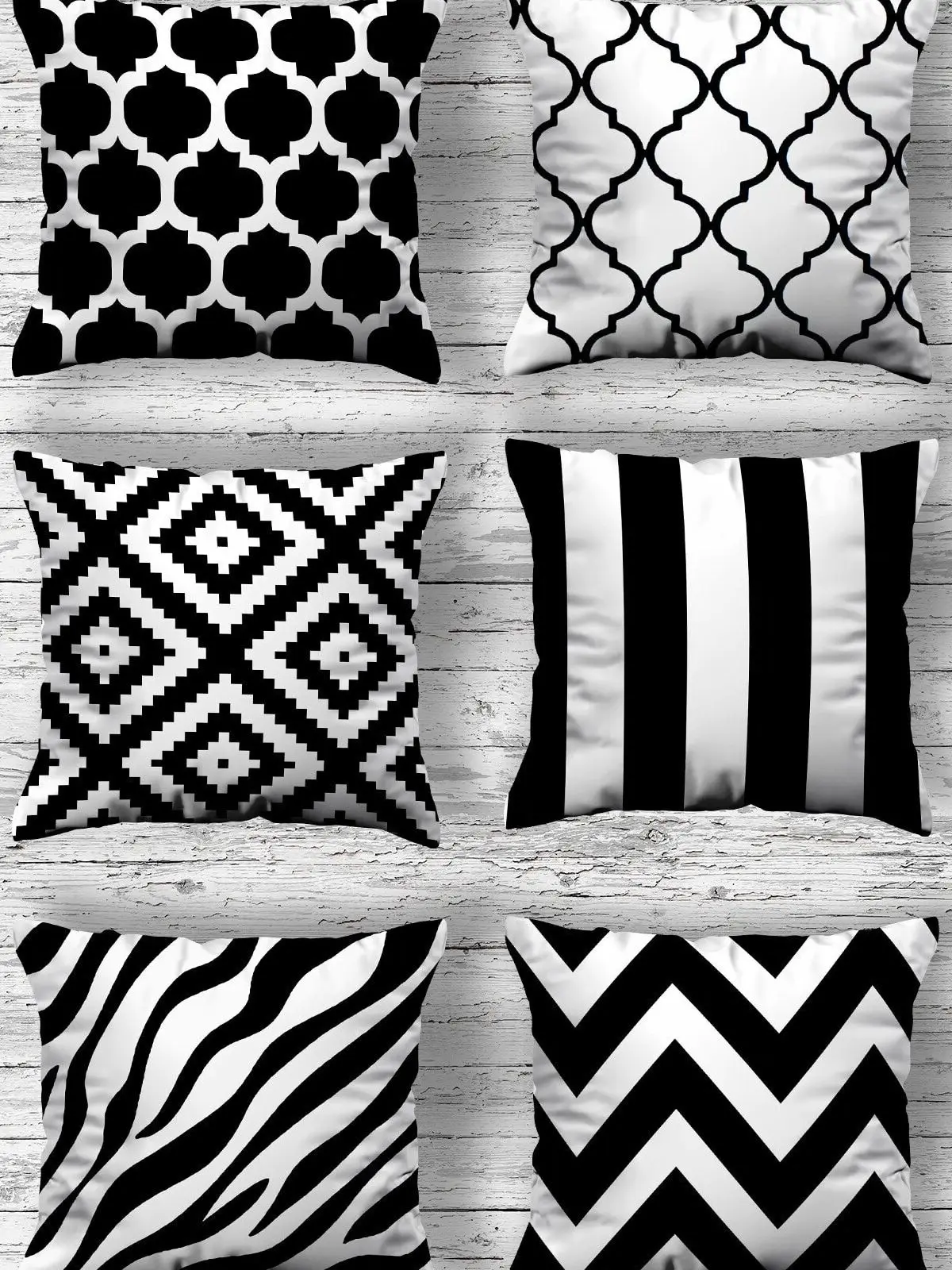 Cushions Cover 6 Pieces Pack 450mm*450mm Set  Wowen Square Decorative Printed 2021 Print Unisex Home Textile