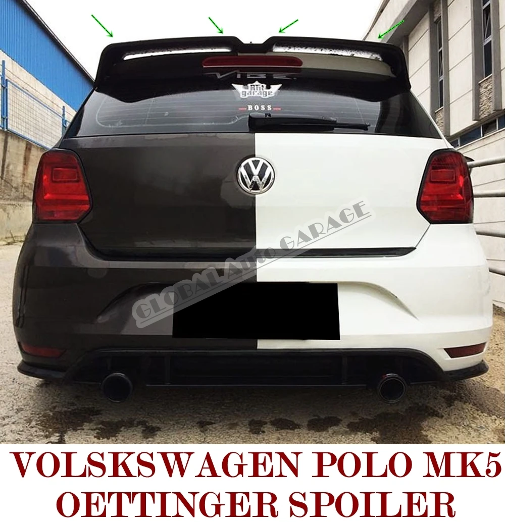 

For Volkswagen Polo Mk5 2009-2017 Spoiler Wing Auto Accessory Universal Spoilers Car Antenna Car Styling Diffüser Flaps Splitter