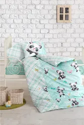 Cotton Box Baby Duvet Cover Set Panda Mint Cute Pretty Darling Melodious Gracious Adorable Nice Sweet Graceful Character Cartoon