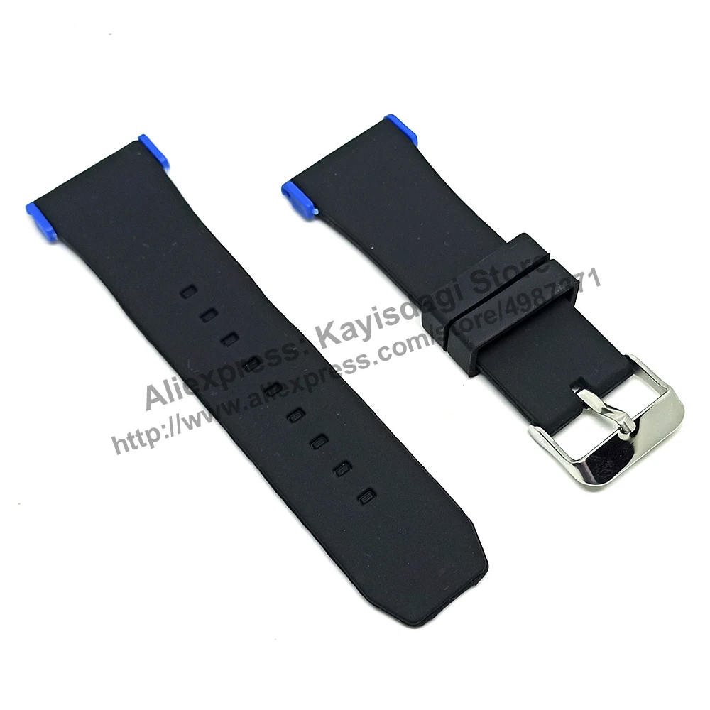 28mm Black Soft Silicone Watch Band / Strap Compatible for Puma Ultrasize PU102941002 PU103911013 PU103461010 PU103911003