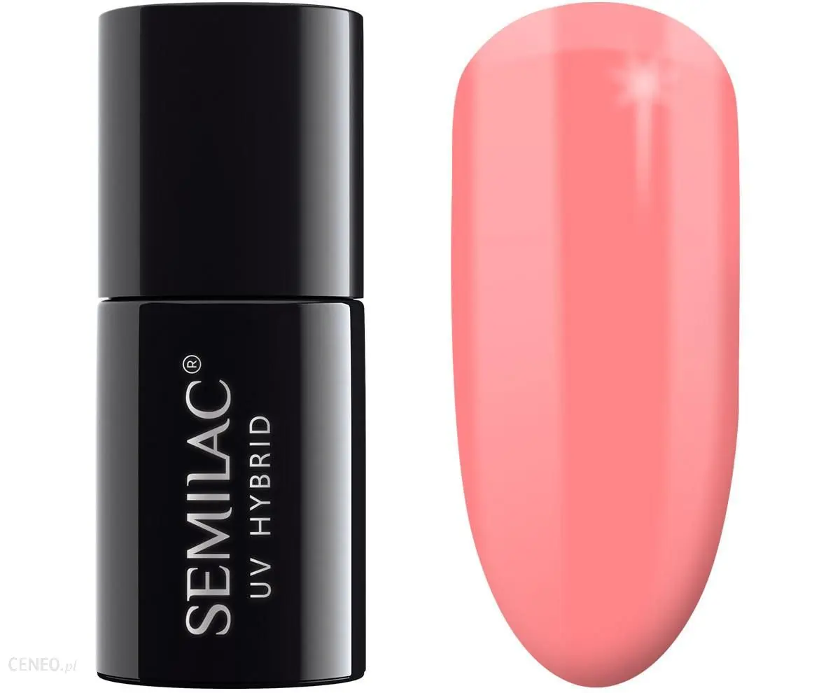 Semilac Salmon Pink 274 semi-permanent coverage, UV hybrid nail polish texture Gel