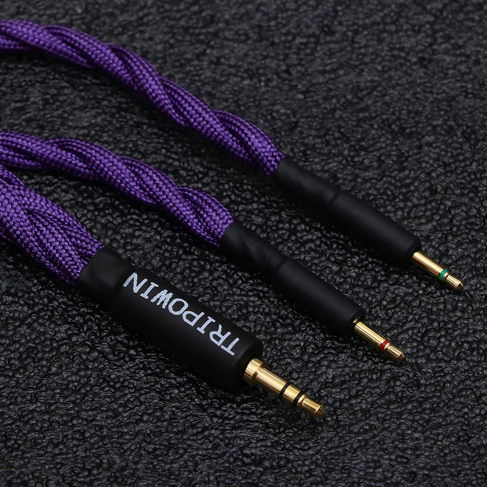 Tripowin GranVia 26AWG 36 Stränge x 4 Core Handgemachte Kopfhörer Ersatz Kabel für HD650 HD580 HD800 HIFIMAN ANANDA Lila – Detail 10