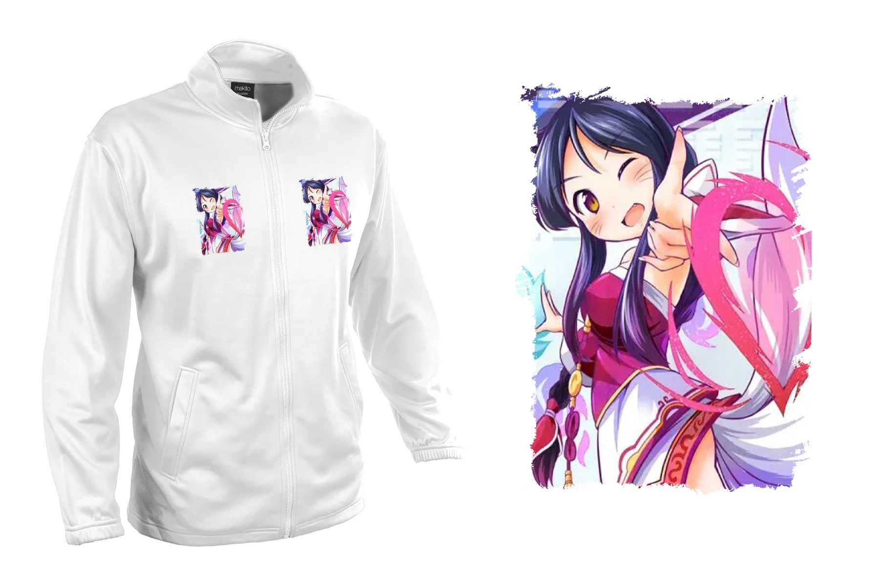 Jacket TECNICA 2 DRAWINGS GIRL KITSUNE VIDEO GAME jacket