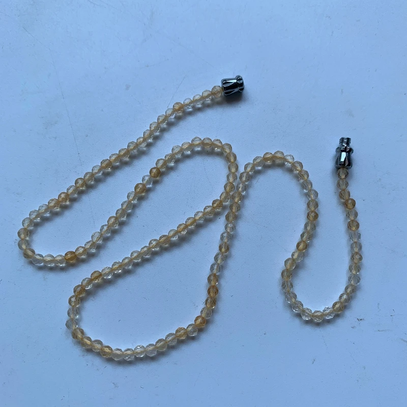 Natural Citrine Choker Necklace Elegant Citrine Stone Faceted Crystal Collar Clavicle Chain Necklace Women Jewelry Yellow Quartz