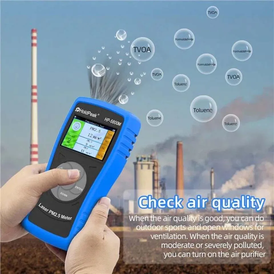 HOLDPEAK Professional Air Quality Monitor Tester ,Particle Detector Meter for PM2.5,Industry,Decoration, Environment,HP-5800M