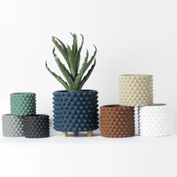 Concrete Flowerpot Silicone Mold Nordic Style bubble Frosted Cement flowerpot Succulent potted Interior Decoration Pot Molds