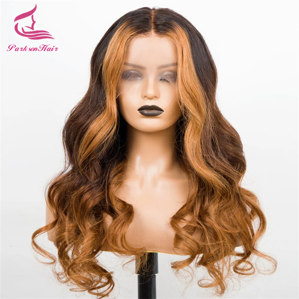 أومبير العسل شقراء 5x5 خصلات الشعر المستعار الإنسان غلويليس الجسم موجة جاهزة لارتداء تسليط الضوء على الذهبي البني 13x6 HD الدانتيل شعر مستعار أمامي للمرأة