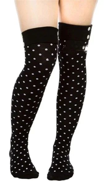 

Black Over White Polka Dot Halloween Party Socks 1 Double 442254426