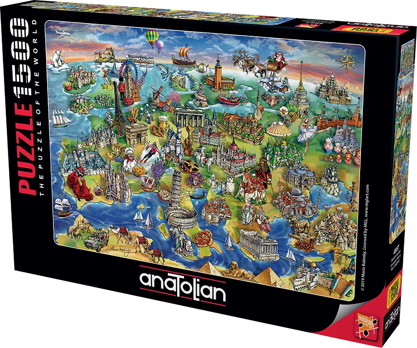 Rabinky – חידון מפה של אירופה 1500 חלקים: מבחן ידע, תרבות ויצירתיות