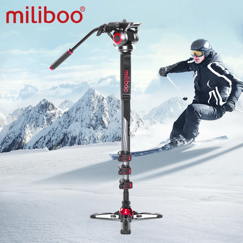 miliboo MTT705 Aluminum Portable Fluid Head Camera Monopod for Camcorder /DSLR Stand Professional Video Tripod 72\