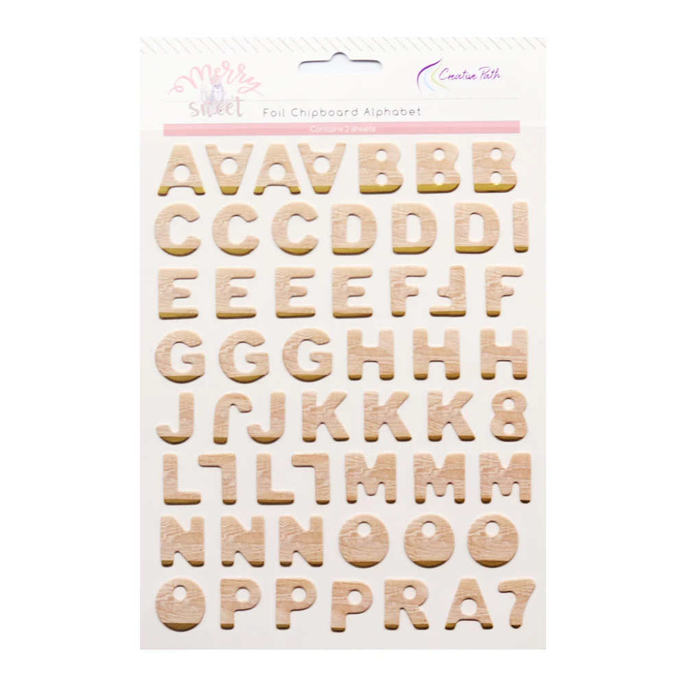 Creative Path Foil Chipboard Alphabet Stickers Crafts Scrapbooking Cardmaking Journal Self Adhesive Embellishments Decoration