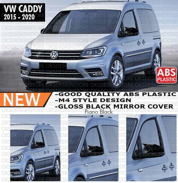 For VW VOLKSWAGEN Caddy Batman Mirror Cover Piano Black / 2015 - 2020  / Mk3 FL easy assembly special Part sline