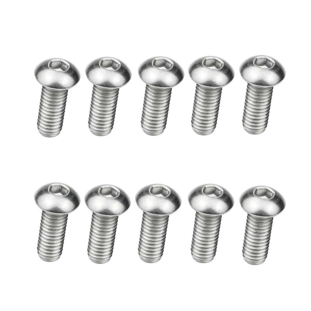 5/10/20/50PCS Hex Socket Button Head Screws Allen Bolt Screw ISO7380 304 Stainless Steel 10.9 Grade M2 M2.5 M3 M4 M5 M6 M8 M10