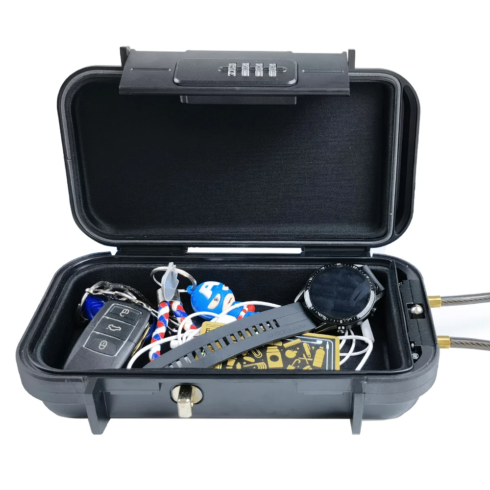 Waterproof Dry Box Protective Micro Case Lockable Travel Safe Airtight Tackle Organization with Steel Shackle