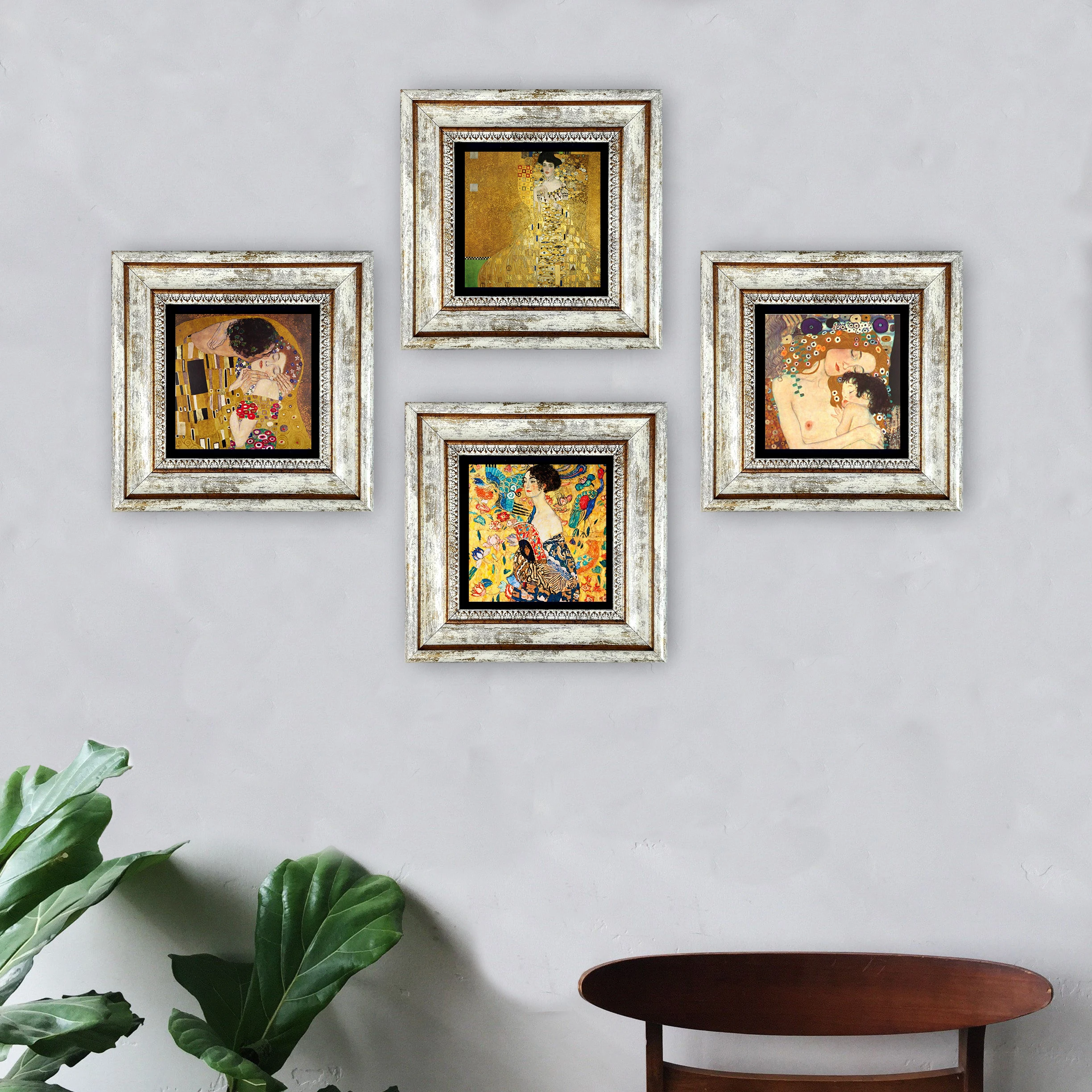 

Handmade Natural Stone Painting Framed Wall Decor Gustav Klimt Themed Room Vintage Poster Picture Gift Ornament Special Print