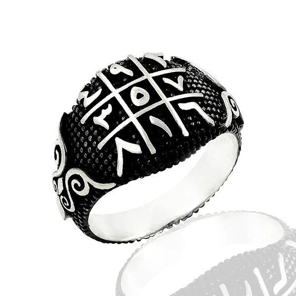 925 Silver Islamic Number Printed Rings for Men