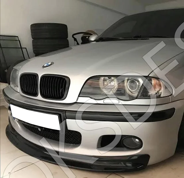 For BMW E46 Mtec 3 Series Front Bumper Lip Spoiler M Tech Bumper Splitter Chin Glos Black Splitter Diffuser Lip Body Kit Spoiler