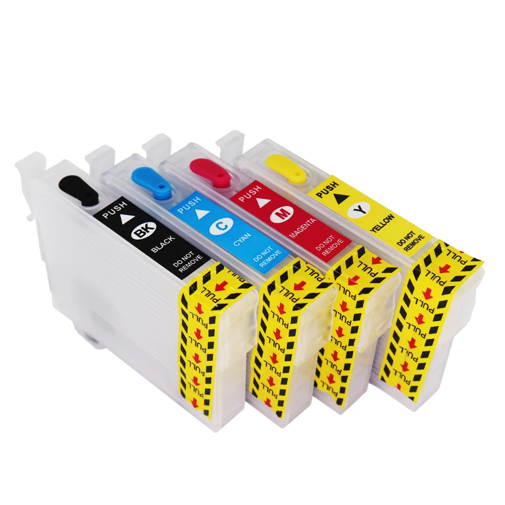 4 pcs T2001-T2004 T200XL1 Refillable Ink Cartridge For Epson XP200 XP300 XP400 XP310 WF-2520 WF-2530 Printer With Chips