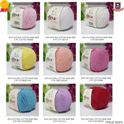 Diva Natural Cotton Baby Yarn %100 Cotton 50gr-200m Sport-Baby Threads For Knitting Amigurumi Yarn Wool Home Textile Dress Sewin