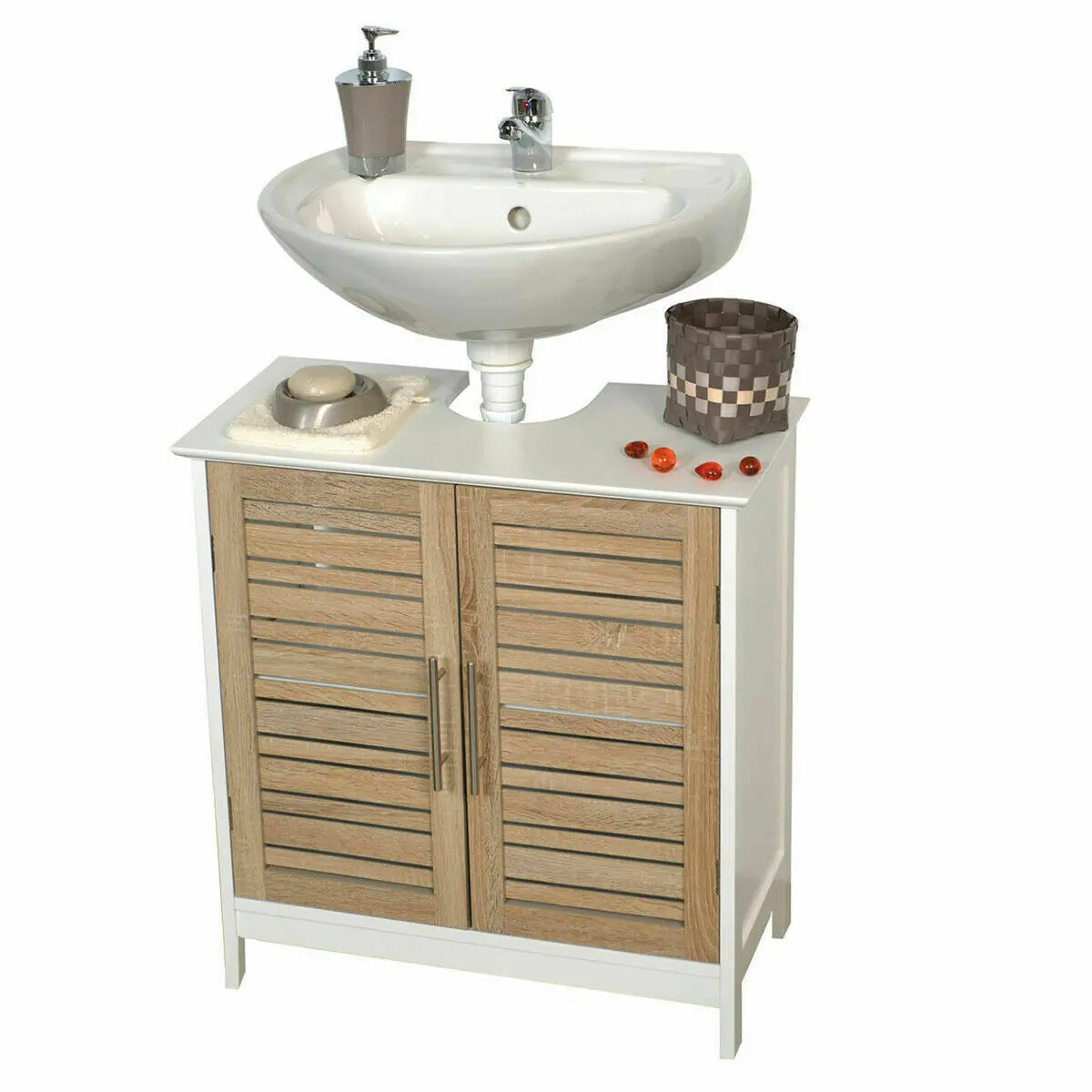 Stockholm under-Basin furniture, 2 doors and 1 shelf, furniture under sink, bathroom cabinet