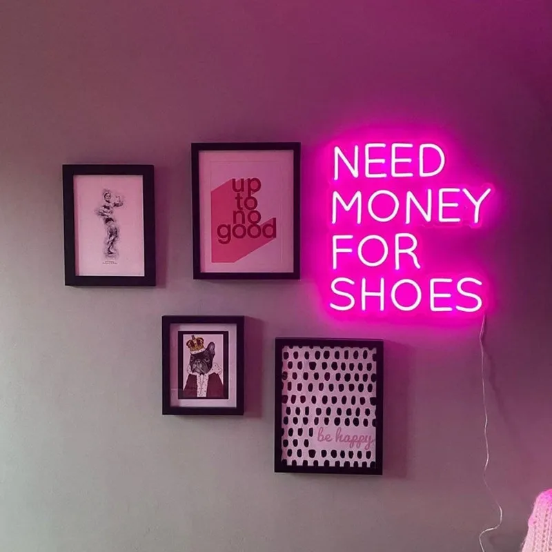 

Need Money For Shoes Neon Sign Handmade Custom LED Neon Sign Home Decor Wall Decoration Neon Light Birthday Gift, Gift for him