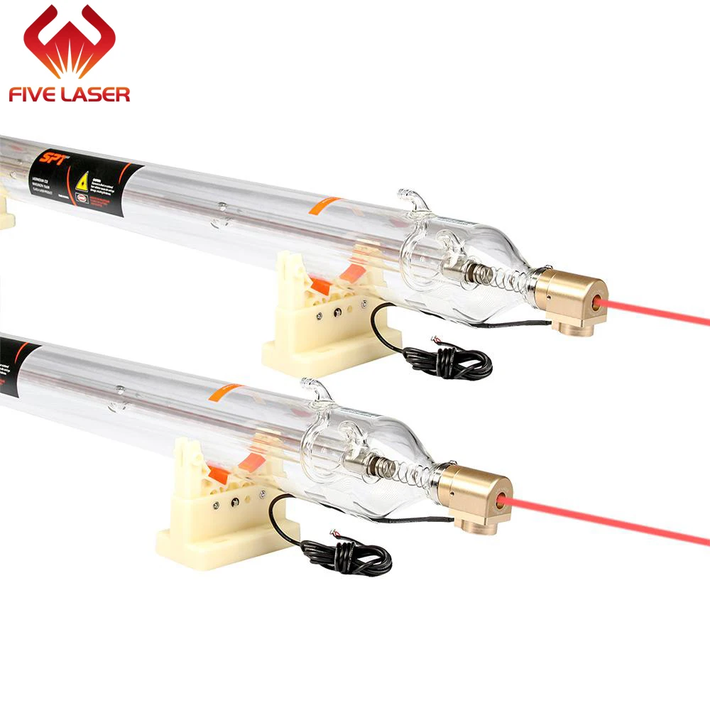 40w visable CO2 glass laser tube TR40 with red pointing for alignment and red preview made by SPT factory