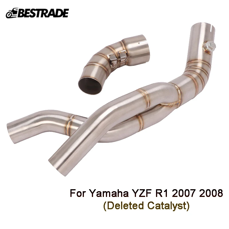 

Mid Pipe For Yamaha YZF R1 2007 2008 Motorcycle Exhaust Middle Link Connect Tube Slip On Stainless Steel