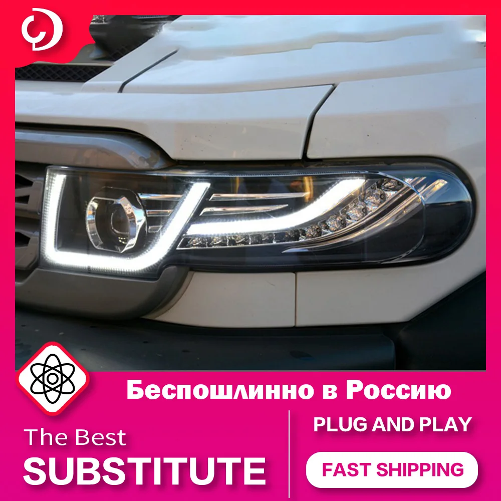 AKD Car Styling Headlights for Toyota FJ Cruiser 2008-2016 LED Headlight DRL Head Lamp Led Projector Automotive Accessories