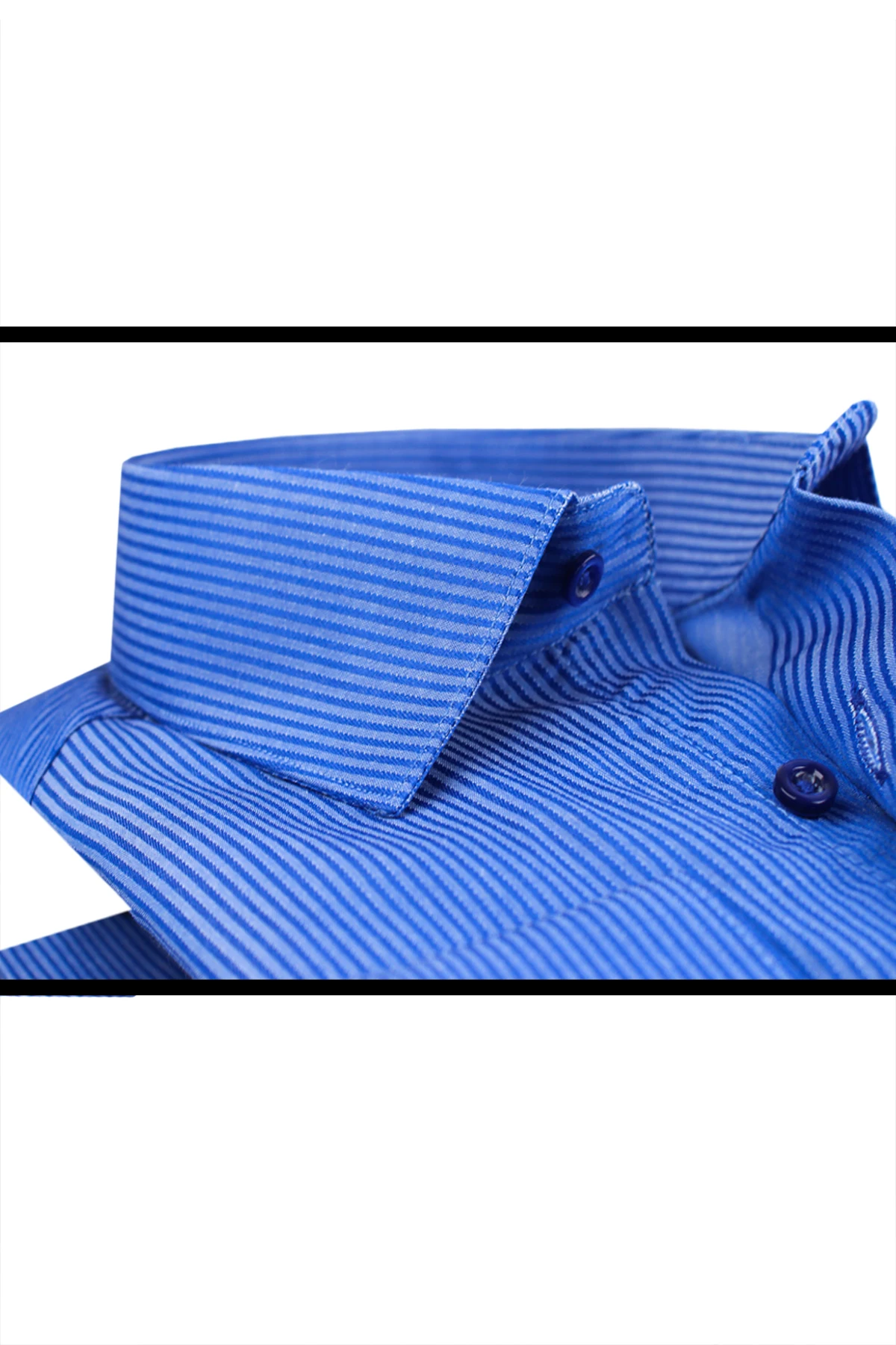 Varetta Blue Long Sleeve Men's Shirt Striped Men's Shirt High Quality Regular Fit Male's Social Wedding Party Cufflinks Varetta