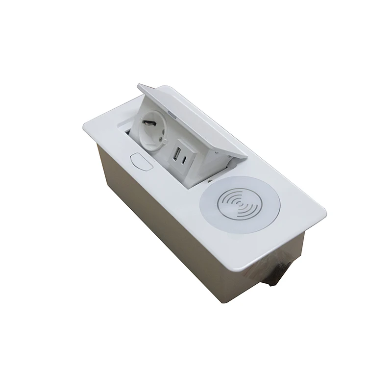 Imagem -02 - Umedecimento Popup Desktop Tomada Elétrica com Usb tipo c e Carregador sem Fio para o Telefone Soquete Cores para Opcional Ac100250v