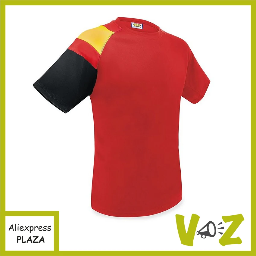 Unisex T-shirt with flag of Spain on the shoulder. Men's T-shirt, women's T-shirt, unisex, men, men, technical, breathable, sports, casual, casual, Spain flag, sport, comfortable, durable