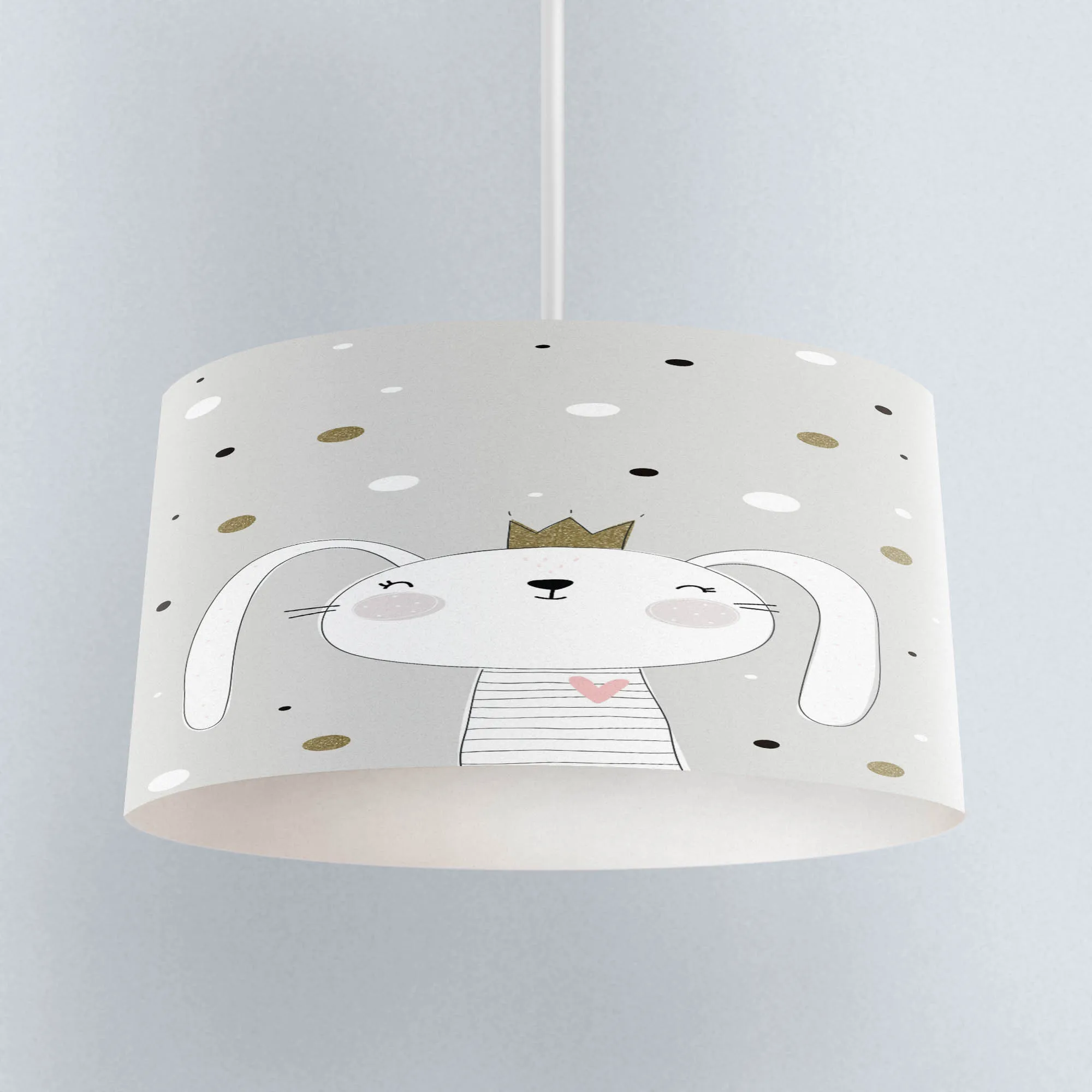 

Else Gray White Star Cute Rabbit Scandinavian Print Fabric Kids Chandelier Lamp Drum Lampshade Floor Ceiling Pendant Light Shade