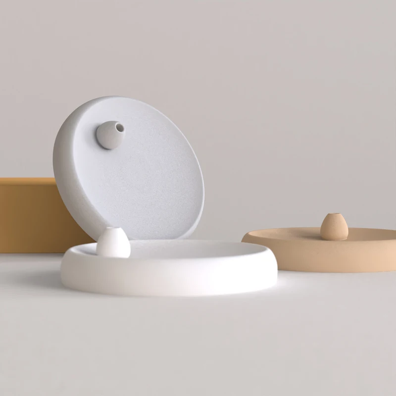 Pinkmore Mold Concrete Incense Insert Silicone Mold Creative and Simple Design of Cement Incense Tray Molds