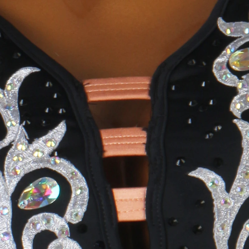 black white Figure Skating Dress Women girl Ice Skating Dress Gymnastics Costume custom crystal rhinestone B124