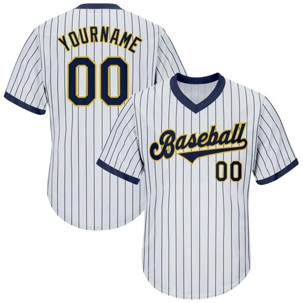 Custom Baseball Jersey Customized Print Team Name Numbers Full Button V-neck Shirts for Men Fans