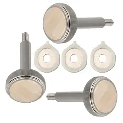 Yibuy Nickel Plated Euphonium Valve Finger Buttons and Valve Guides Pack of 3