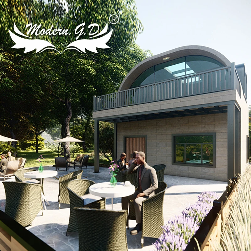 Prefab dome house and Geodesic building prefabricated for coffee shop(127square meters)