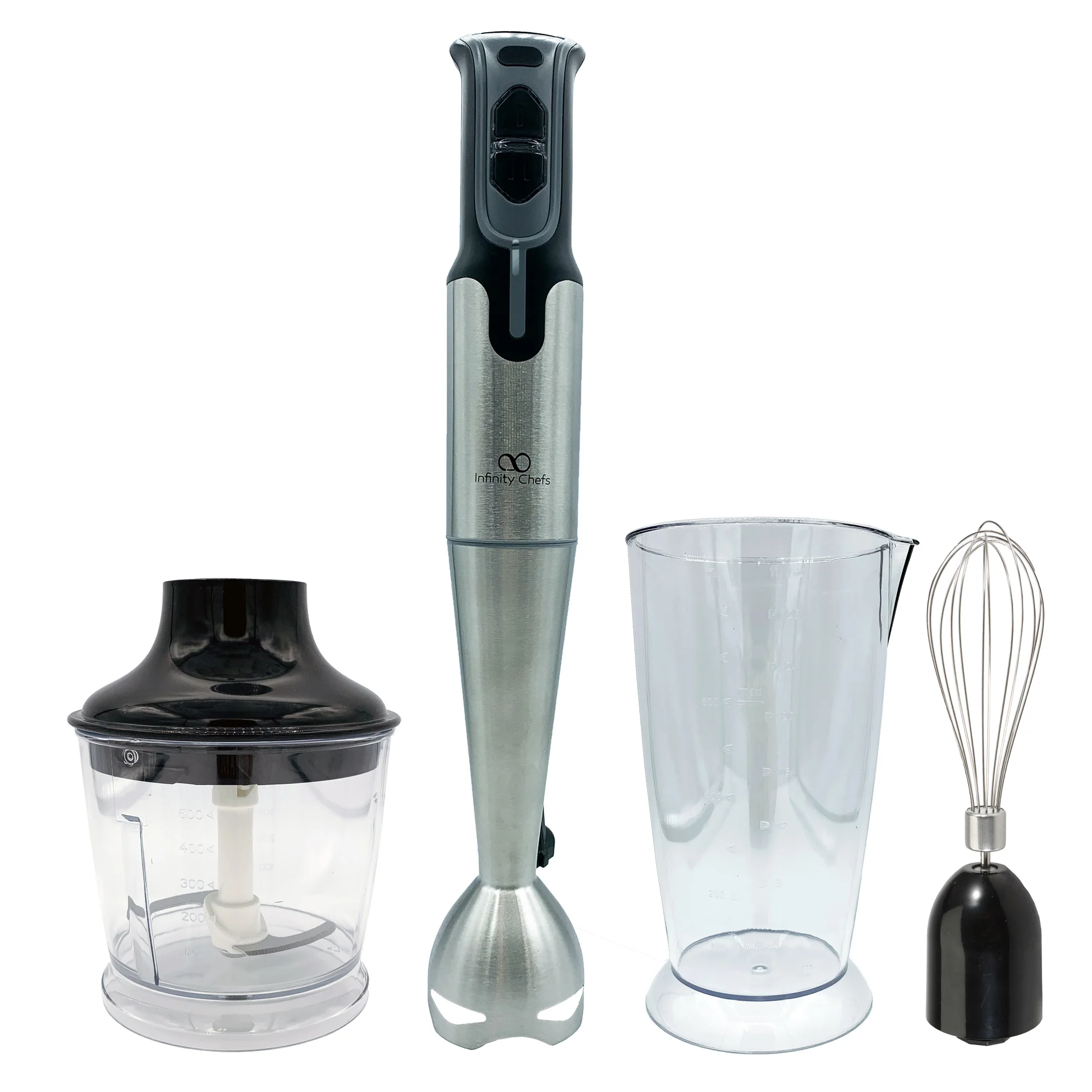 BERGNER 700w blender/picker Set in stainless steel with Infinity Chefs collection accessories